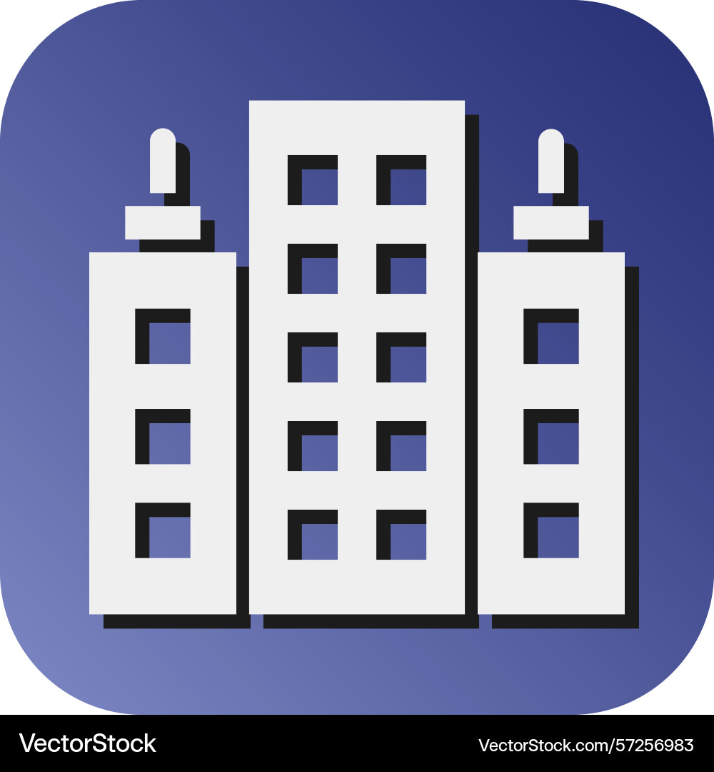 Skycraper glyph gradient background icon Vector Image