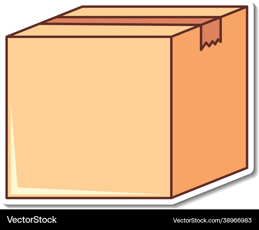 Sticker design with empty box closed isolated Sticker design with empty box closed isolated vector image
