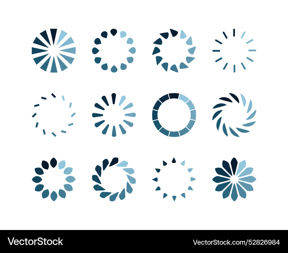 Collection loading bar status icon set of loaded Vector Image