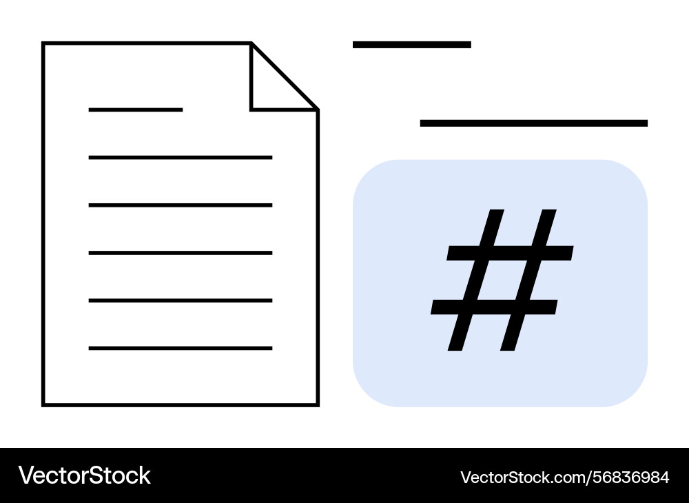 Document and metadata tag symbol representing Document and metadata tag symbol representing Vector Image