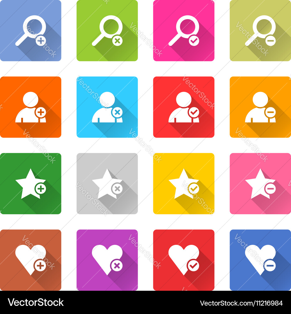 Flat addition icon square web button vector image