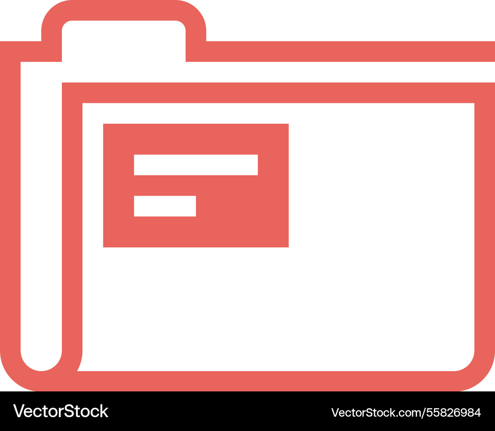 Folder flat line web icon concept Royalty Free Vector Image