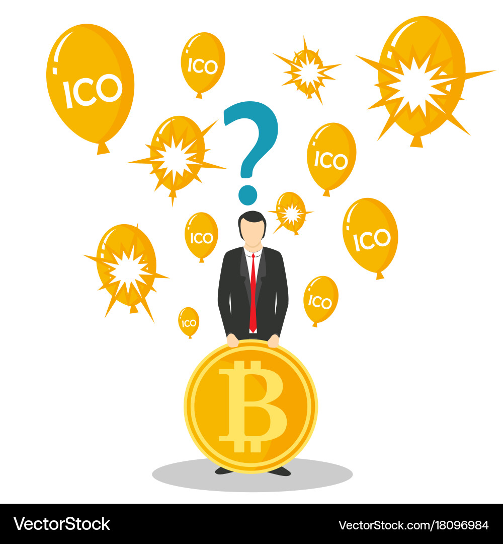 Ico or initial coin offering concept – Royalty-Free Vector | VectorStock