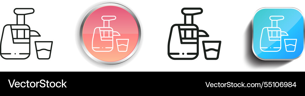 Juicer icon thin linear regular and button style vector image