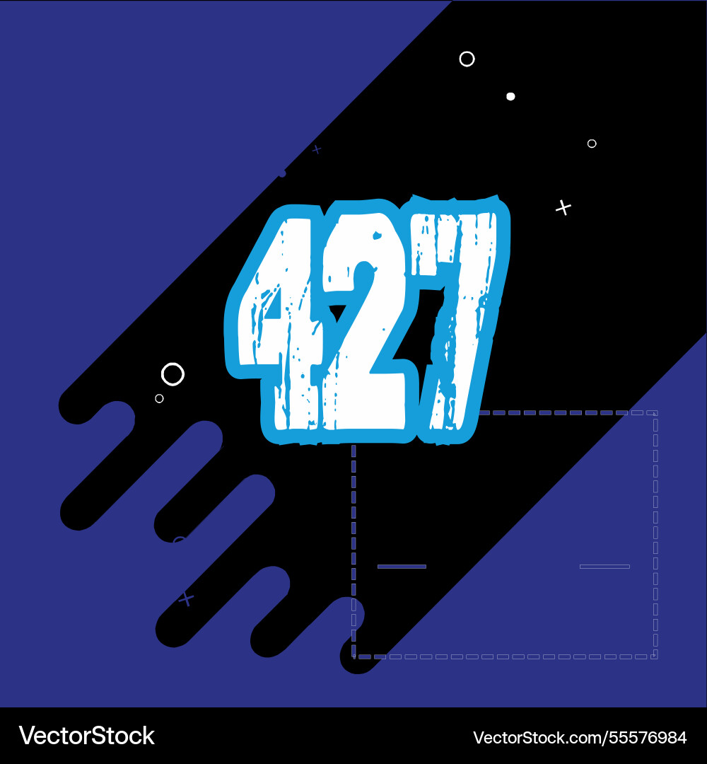 Number font design with decorative dots Vector Image