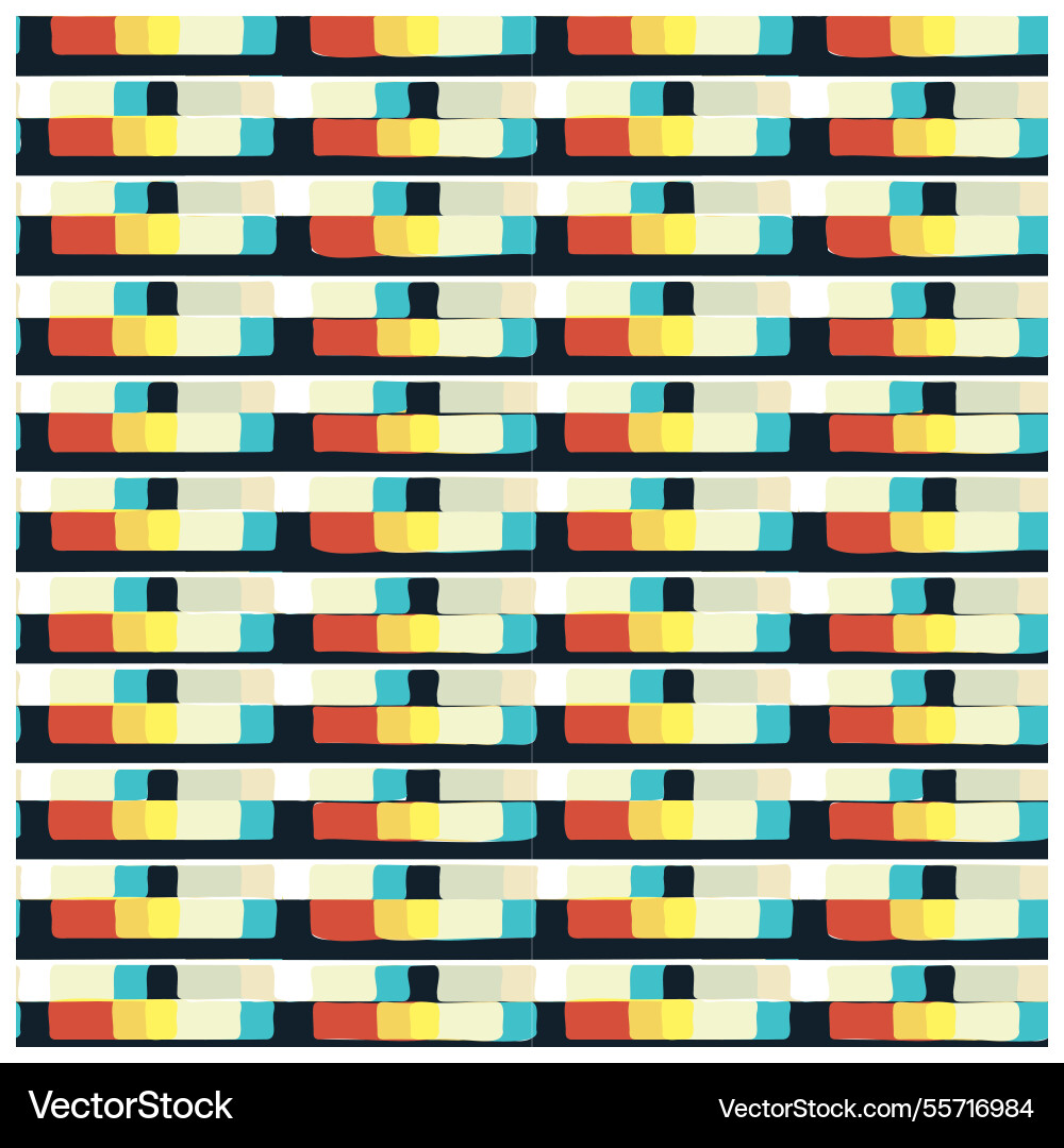 Repeat rectangular shapes in bold hues color Vector Image