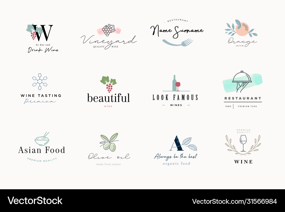 Set signs for food and drink Set signs for food and drink vector image