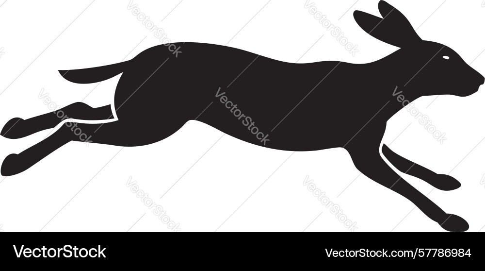 Swift running rabbit silhouette art design Vector Image