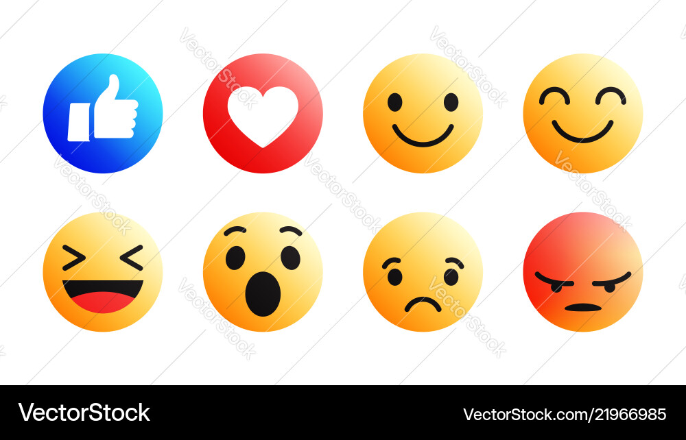 3d modern emoji icons set 3d modern emoji icons set vector image