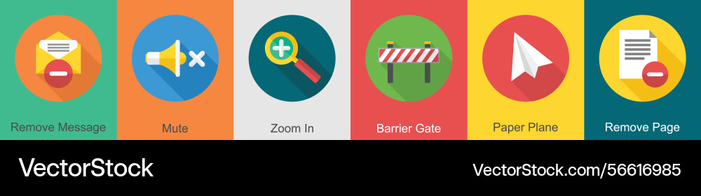 A set of 6 user interface icons as remove message Vector Image