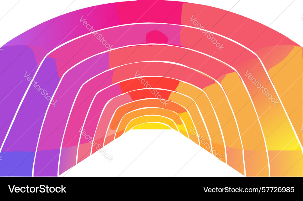 Abstract rainbow tunnel or archway with gradient vector image