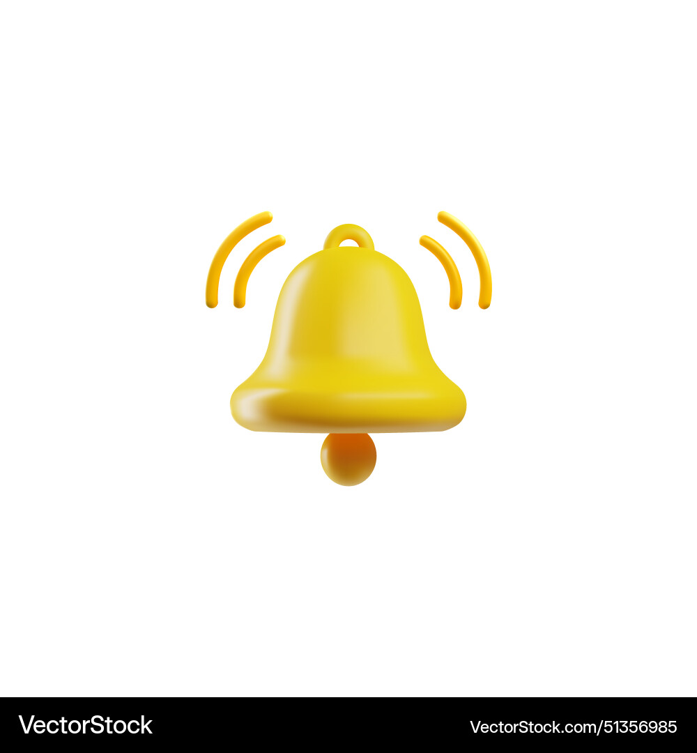 Active notification 3d bell icon Vector Image