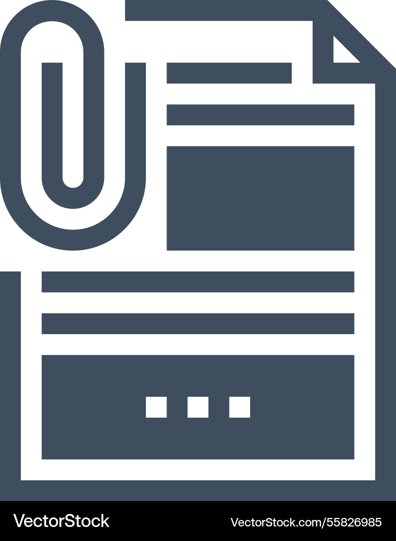 Attachment file flat line web icon concept Vector Image