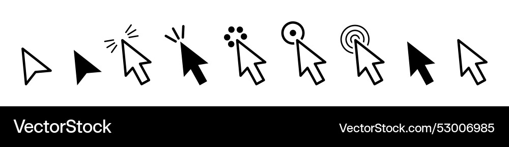 Cursors with clicking ui interaction Cursors with clicking ui interaction Vector Image