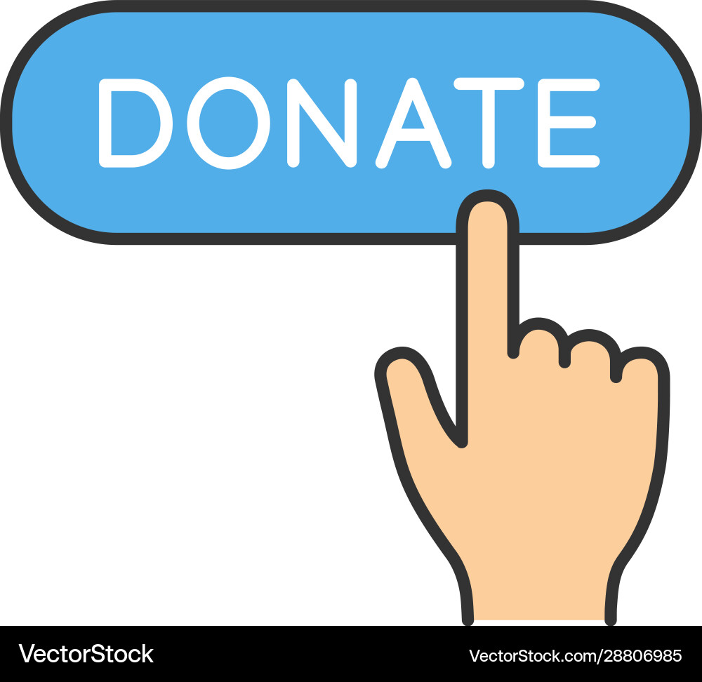 Donate button click color icon Donate button click color icon vector image