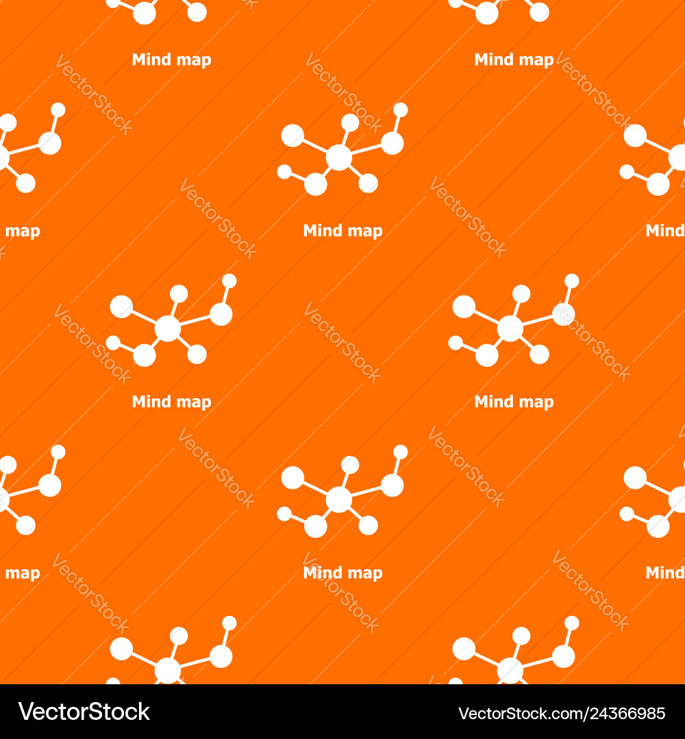Mind map pattern orange Mind map pattern orange vector image