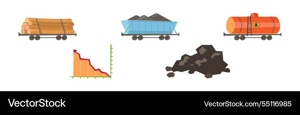 Natural and land resources object element Natural and land resources object element vector image