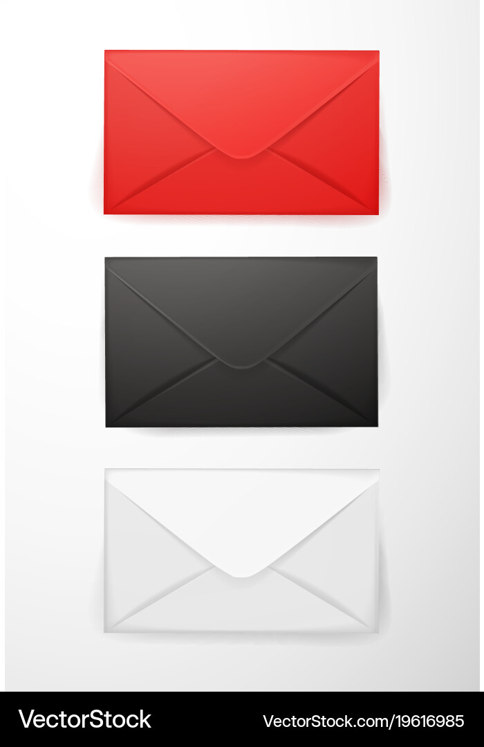 Realistic 3d envelope post letter cover set Vector Image