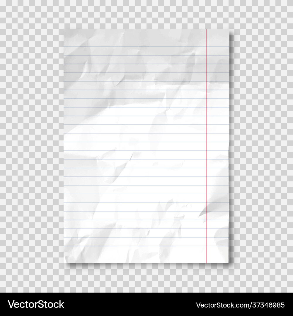 Realistic blank crumpled paper sheet in a4 format Realistic blank crumpled paper sheet in a4 format vector image