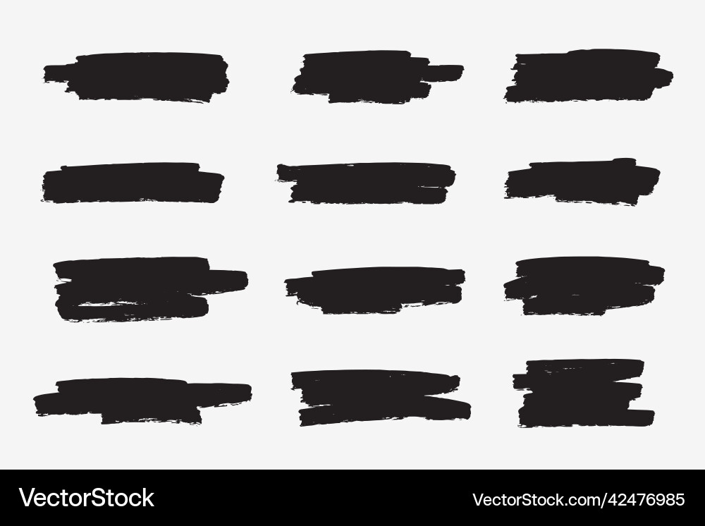 Set of hand drawn brush strokes Set of hand drawn brush strokes vector image