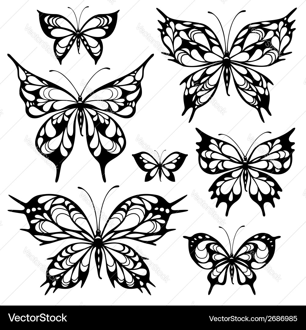 Tribal butterflys vector image