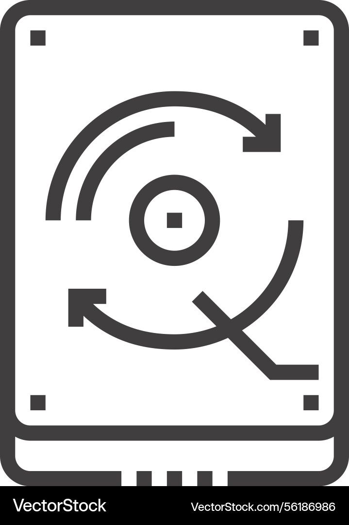 Backup system flat line web icon Backup system flat line web icon vector image