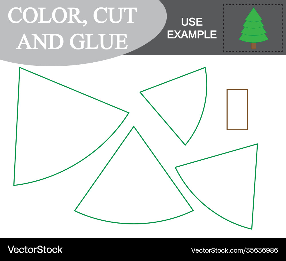 Color cut and glue to create image tree Color cut and glue to create image tree vector image