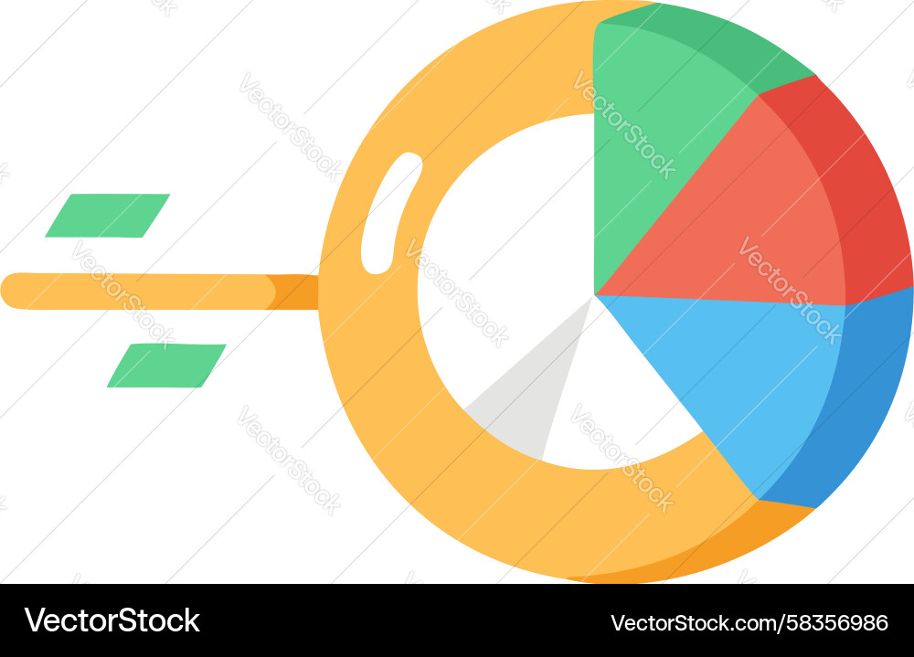 Dynamic Pie Chart with Flow Arrow Vector Image
