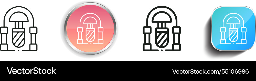 Jukebox icon thin linear regular and button style Jukebox icon thin linear regular and button style Vector Image