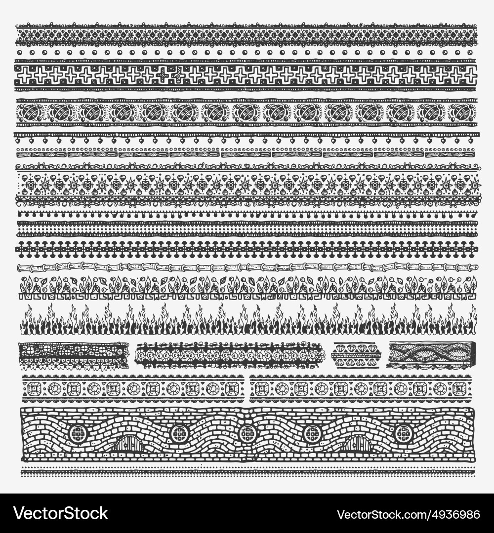 Line Art Border Elements vector image