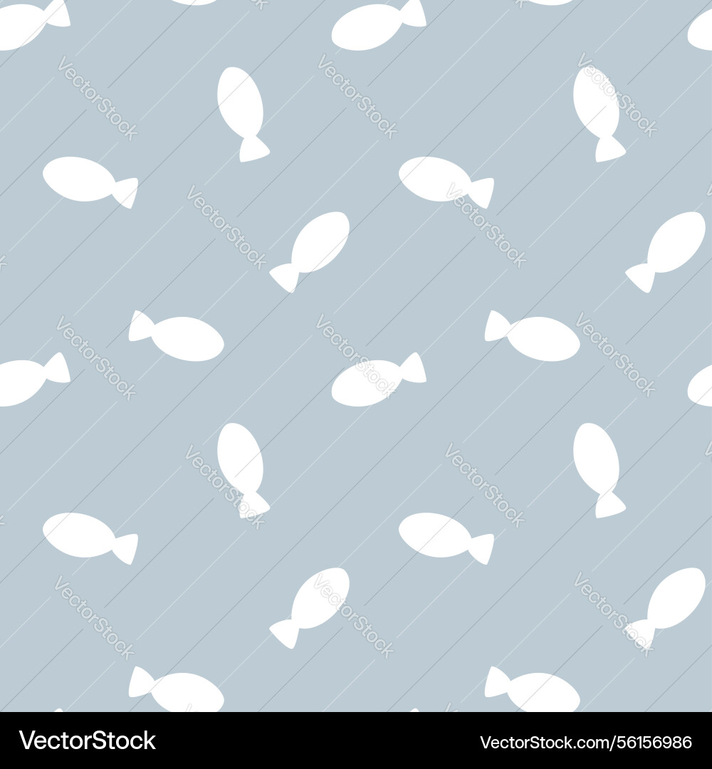 Seamless minimal fish repeat pattern vector image