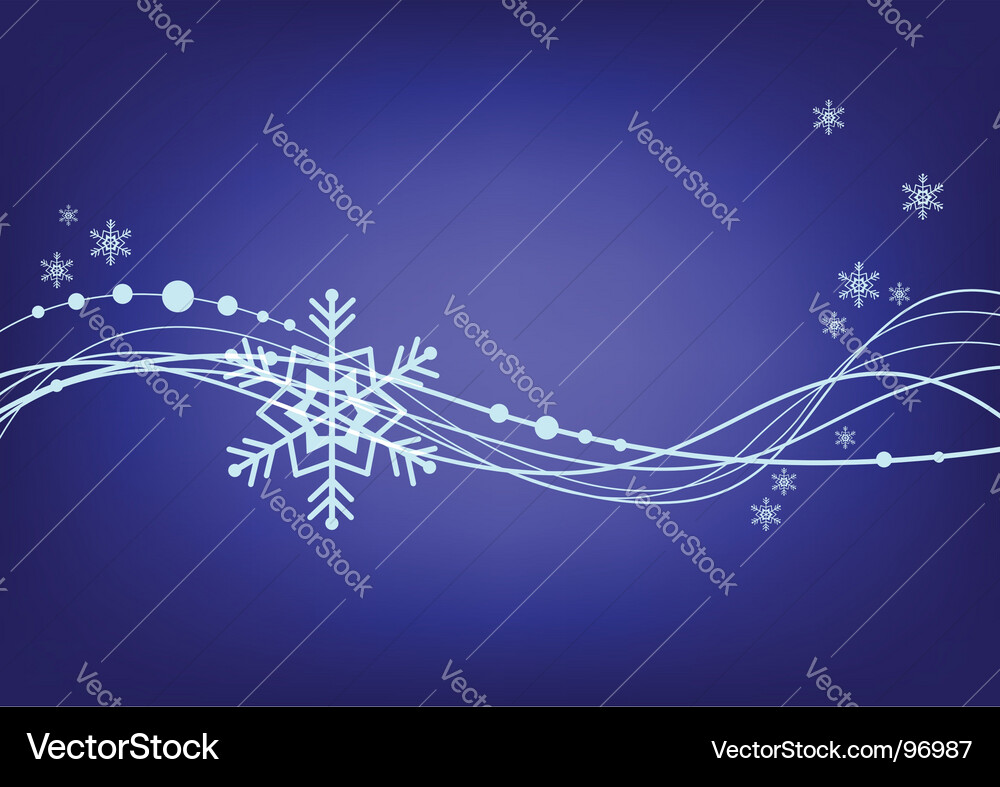 Abstract blue background with snowflake Vector Image