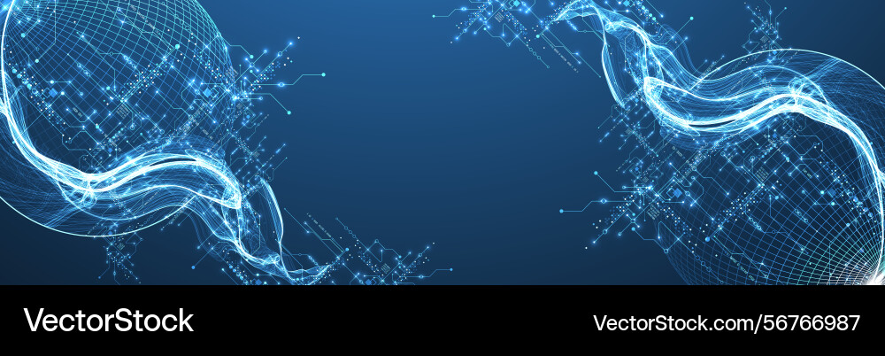 Abstract data wave with sphere and futuristic Abstract data wave with sphere and futuristic vector image