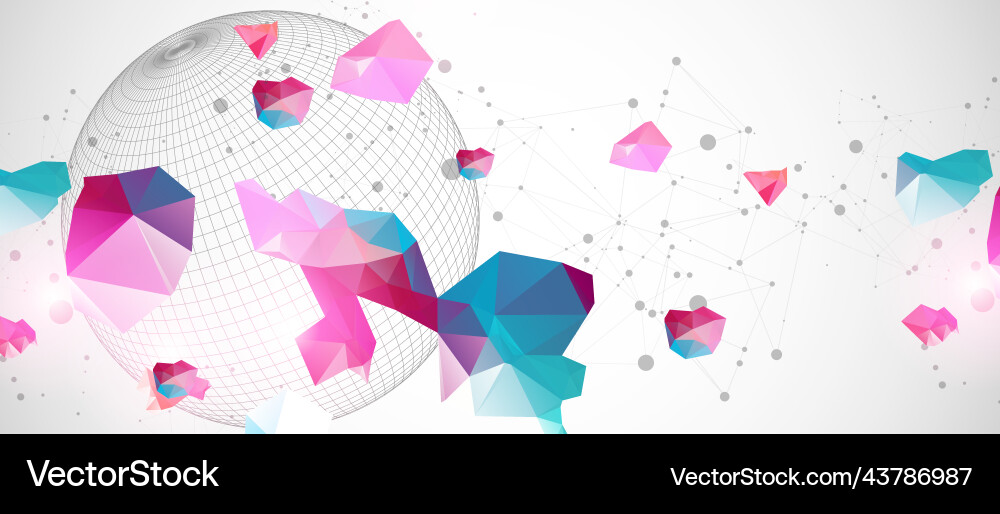 Abstract sphere background with plexus effect 3d Abstract sphere background with plexus effect 3d vector image
