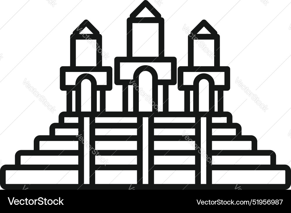 Ancient building with columns standing on large Ancient building with columns standing on large vector image
