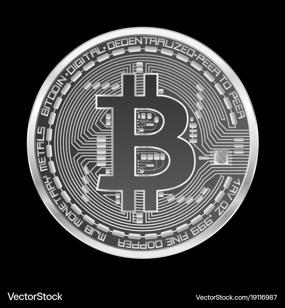 Bitcoin Silver Coin (19116987) – Royalty-Free Vector | VectorStock