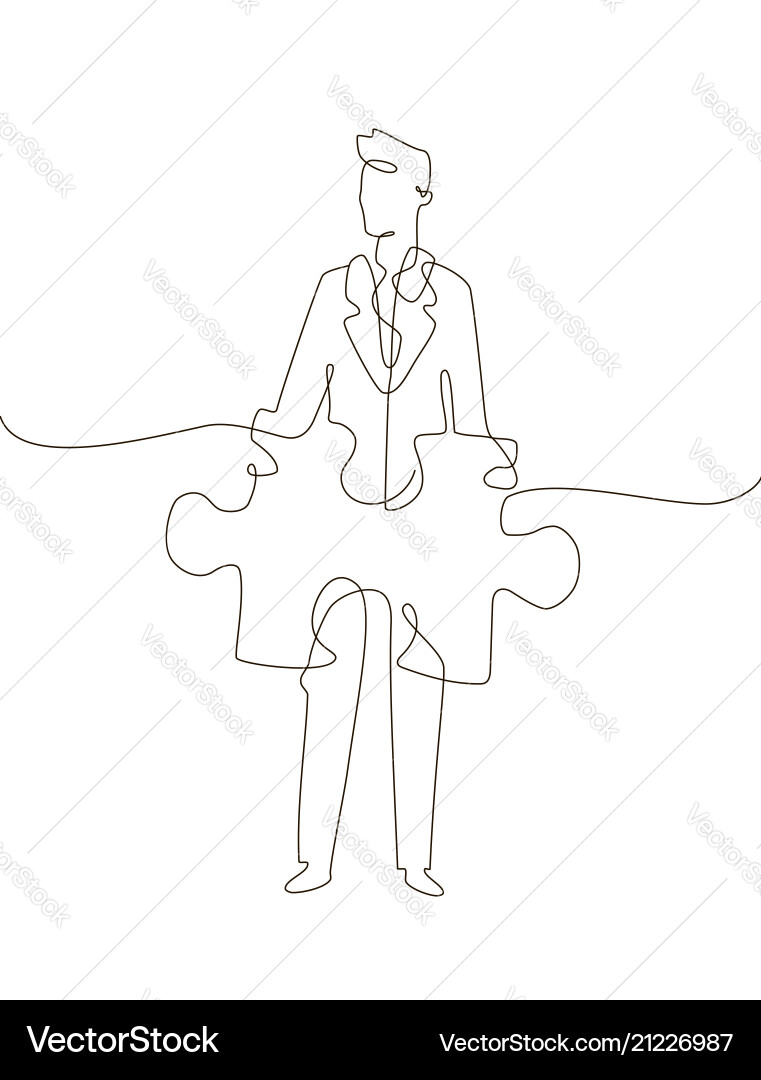 Businessman - one line design style Businessman - one line design style vector image