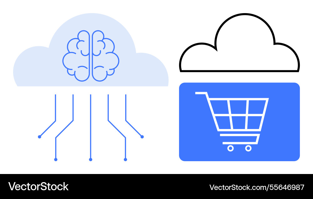 Cloud computing and artificial intelligence Cloud computing and artificial intelligence vector image