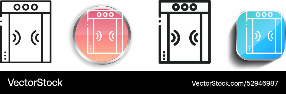 Control icon thin linear regular and button style Vector Image