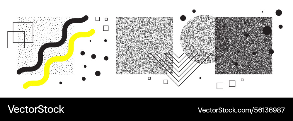Dot halftone square rectangular and round Dot halftone square rectangular and round vector image