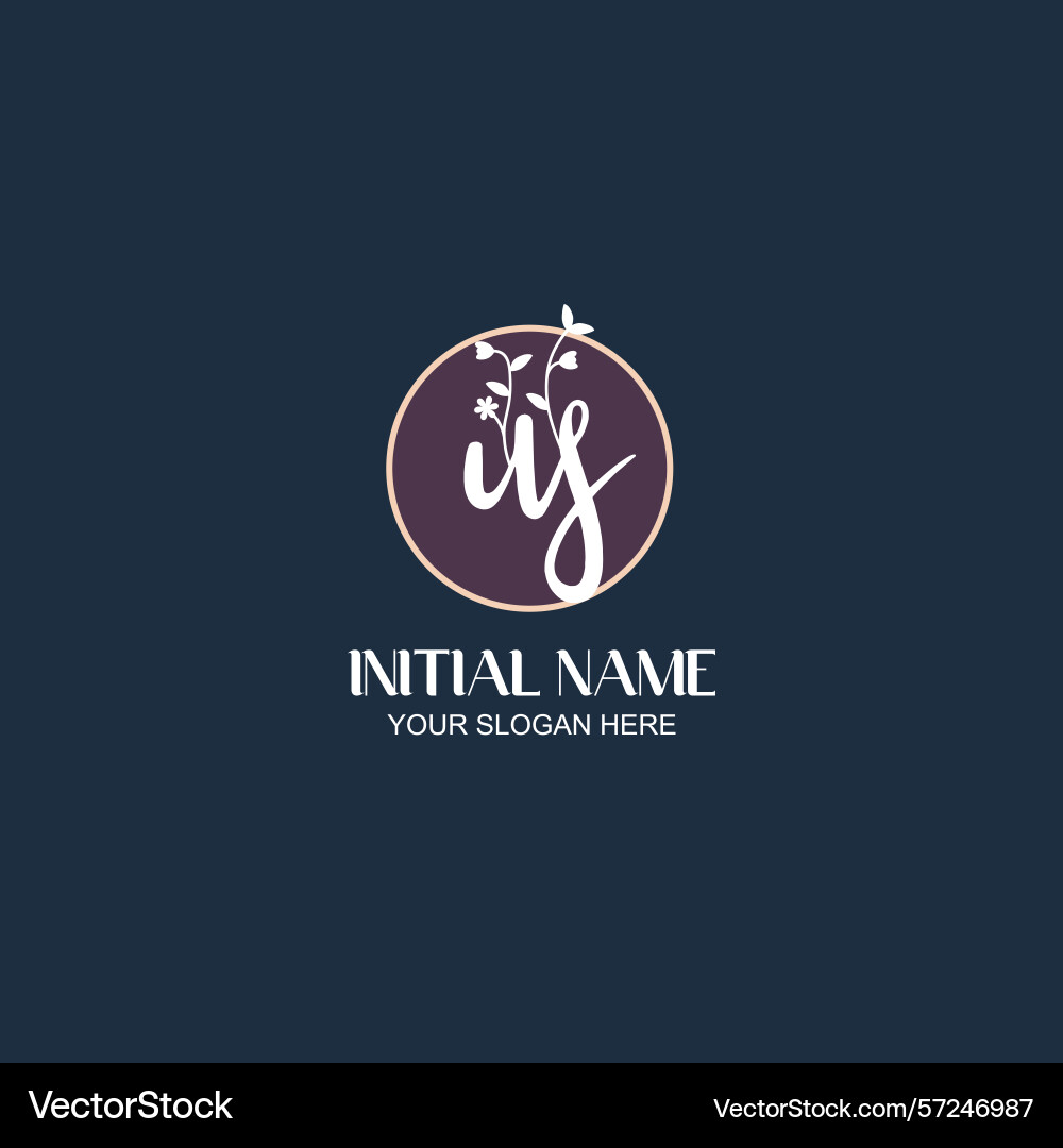 Elegant us initial logo design with botanical Vector Image