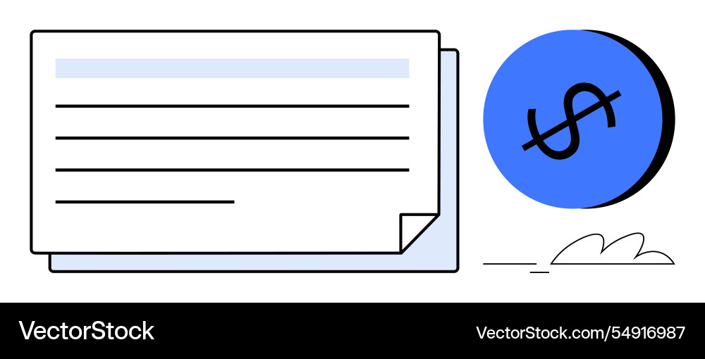 Financial document with currency icon simplifying Financial document with currency icon simplifying vector image