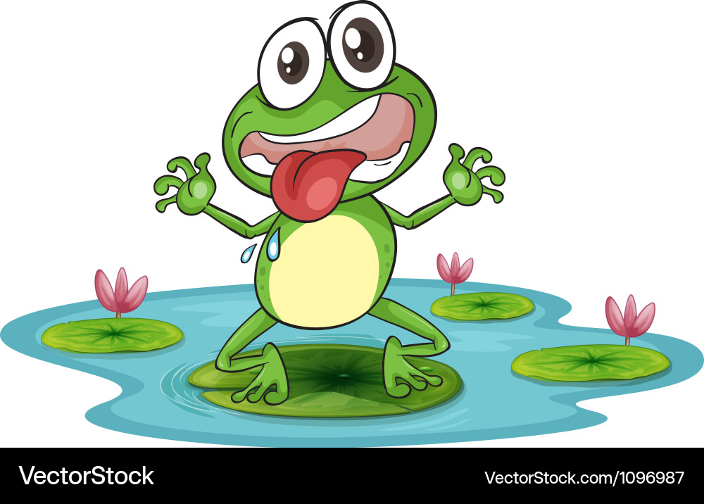 Happy cartoon frog Vector Image