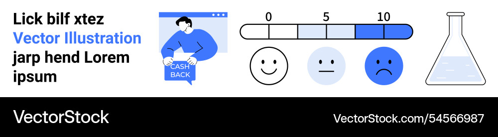 Man with chart emotion scale flask - analytics Man with chart emotion scale flask - analytics vector image