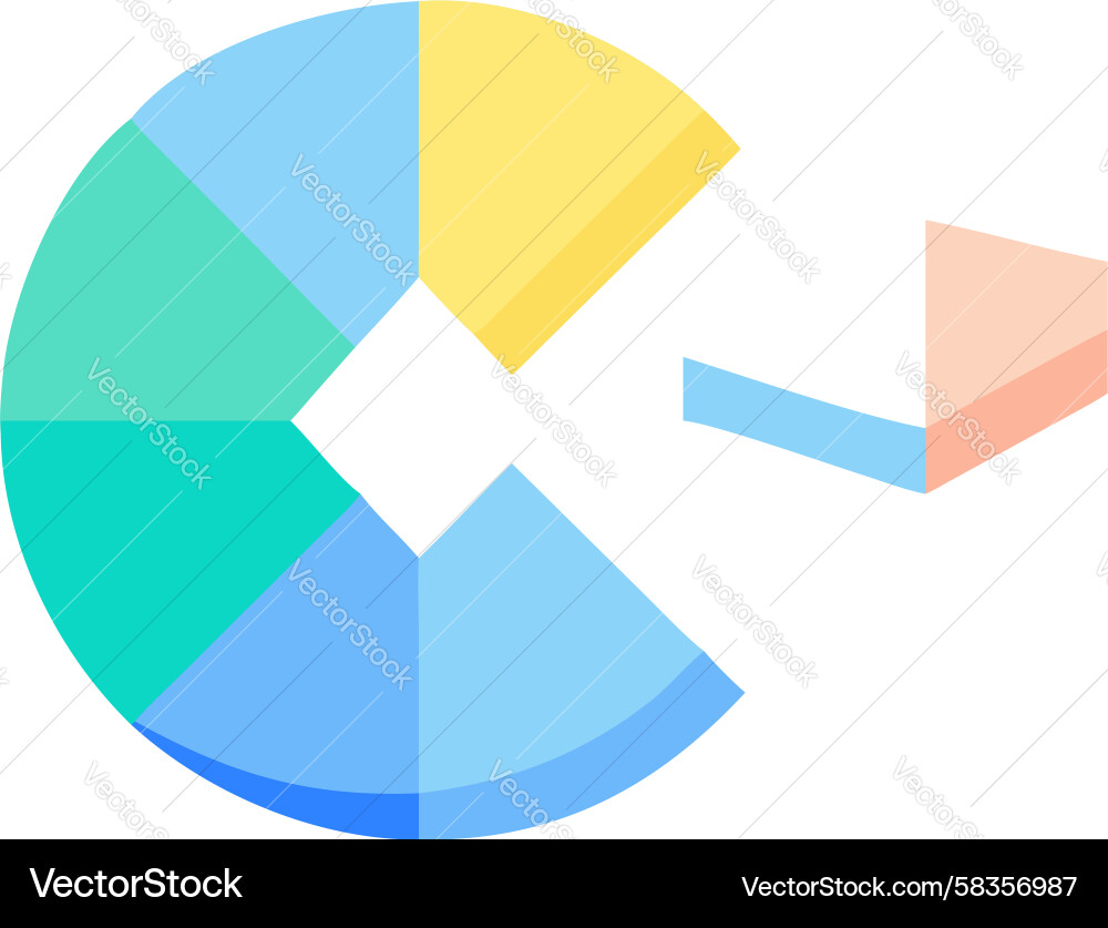 Modern Pie Chart with Segment Arrow Vector Image