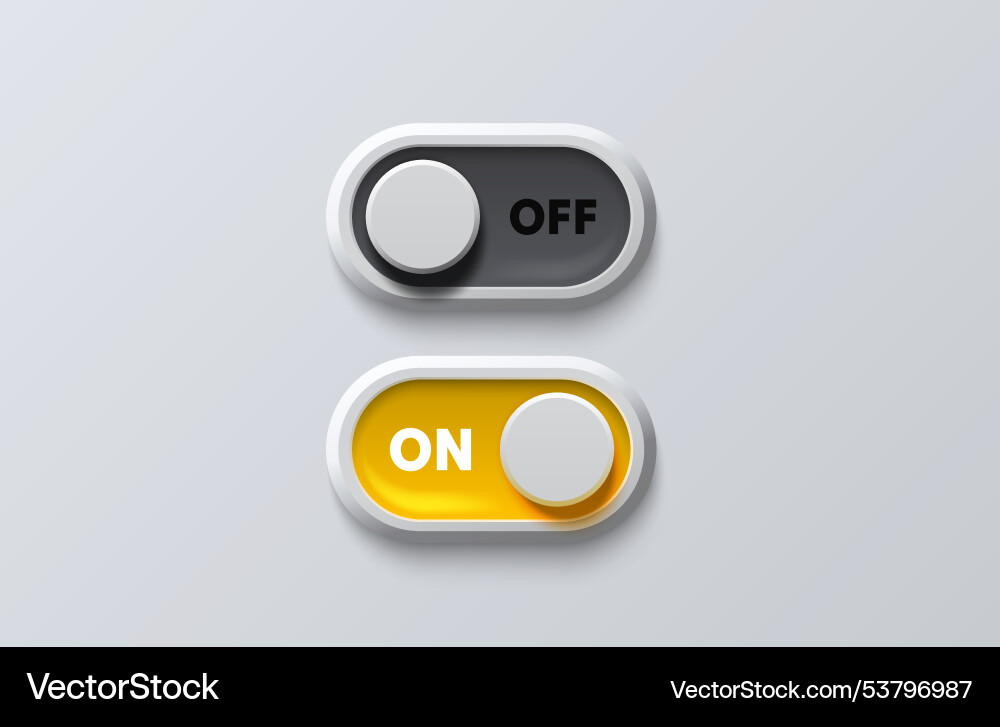 On/Off Switch Button - UI Isolated Vector Image