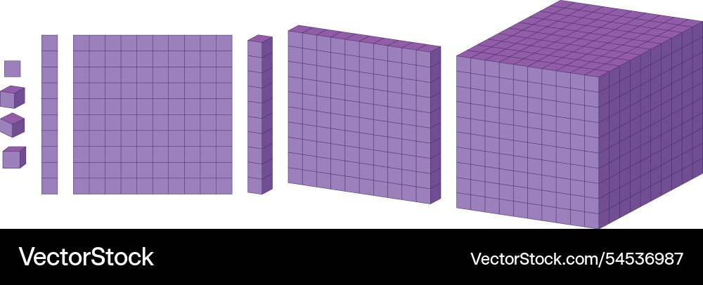 Purple blocks forming a large cube structure Purple blocks forming a large cube structure vector image