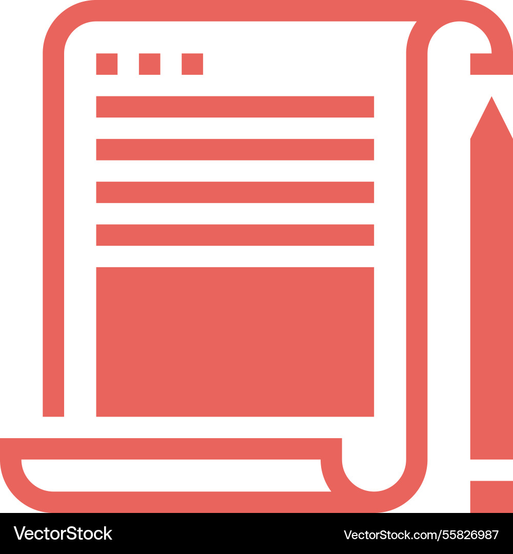 Scroll flat line web icon concept vector image