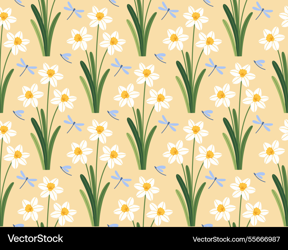 Seamless pattern with daffodils Seamless pattern with daffodils vector image