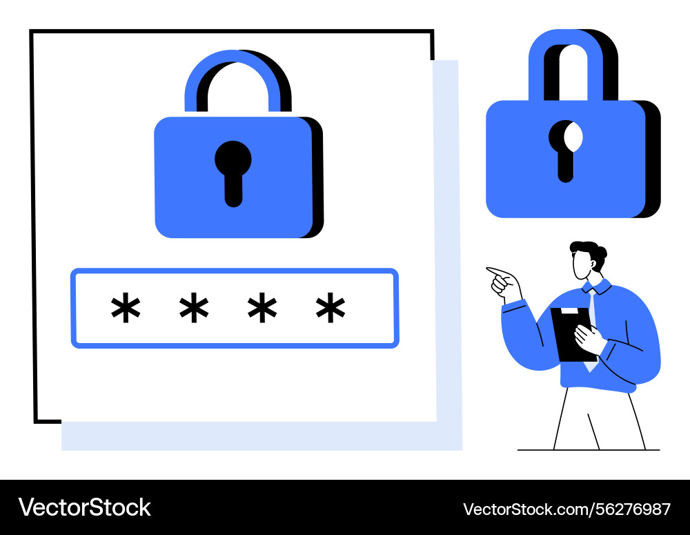 Secure login concept with padlock password field Secure login concept with padlock password field vector image